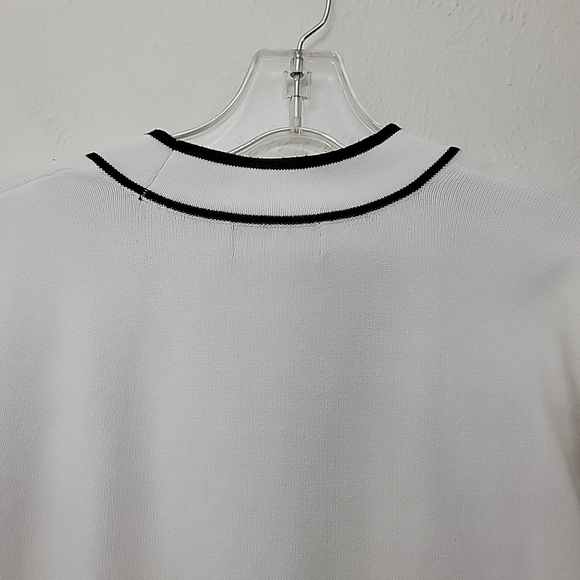 Karl Lagerfeld Oversized Varsity Sweater White Black Cardigan Logo - Picture 14 of 15